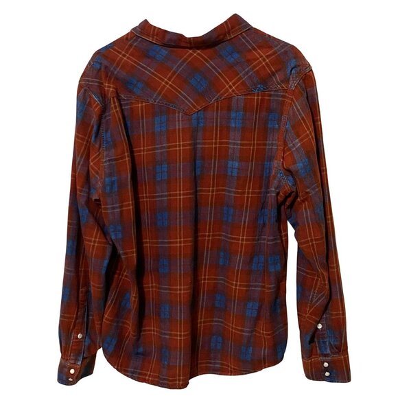 Lucky Brand Mens Plaid Pearl Snap Shirt L Country Western Cowboy Rodeo Work Wear - Picture 4 of 10